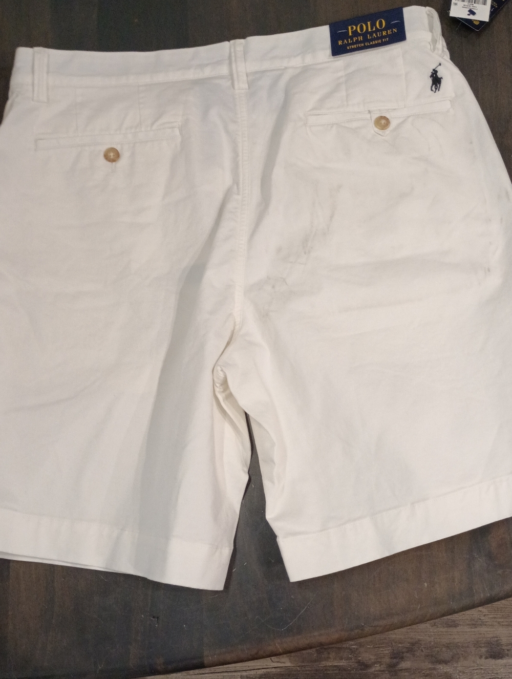 Polo Ralph Lauren Men's White Flat Front Shorts Size 35 New - Picture 5 of 7